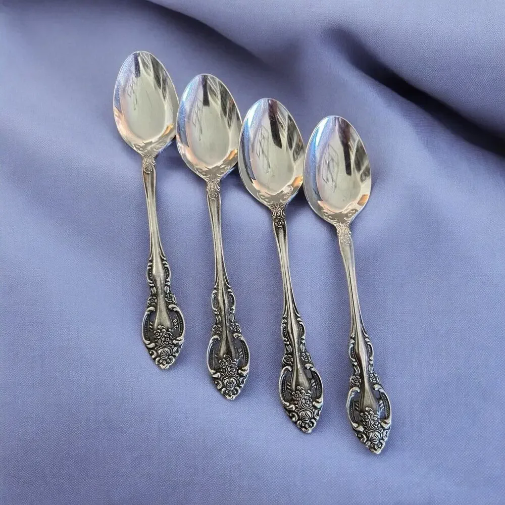 Vintage 4 Towle Stainless TWS211 Pierced Oval Soup Spoon SCC Japan Supreme E